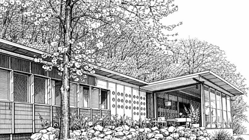 Maison contemporaine à ossature métallique légère (LSF) avec terrasse et jardin