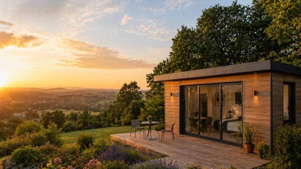 Studio de jardin contemporain à toit plat